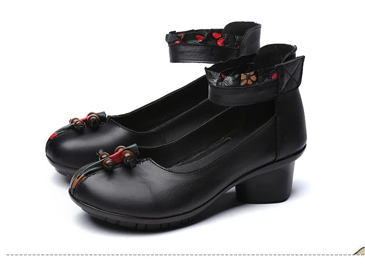 RUSHIMAN Shoes Woman 100% Genuine Leather Women Flats Round Toe Platform Shallow Mouth Shoes Size 35-41