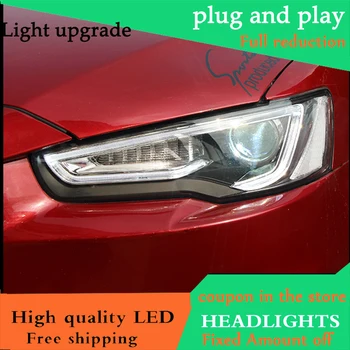 

Car Styling Head Lamp For Mitsubishi Lancer EX Headlights 2009-2016 LED Headlight DRL H7 D2H Hid Option Angel Eye Bi Xenon Beam