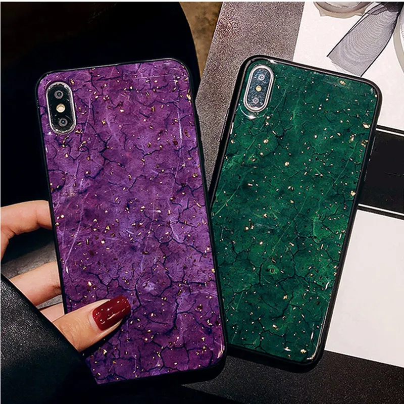 

Luxury Shining Gold Foil Soft TPU Case For iPhone X XR XS MAX Bling Glitter Silicone Cover For iPhone 8 7 6 6S Plus Back Marble