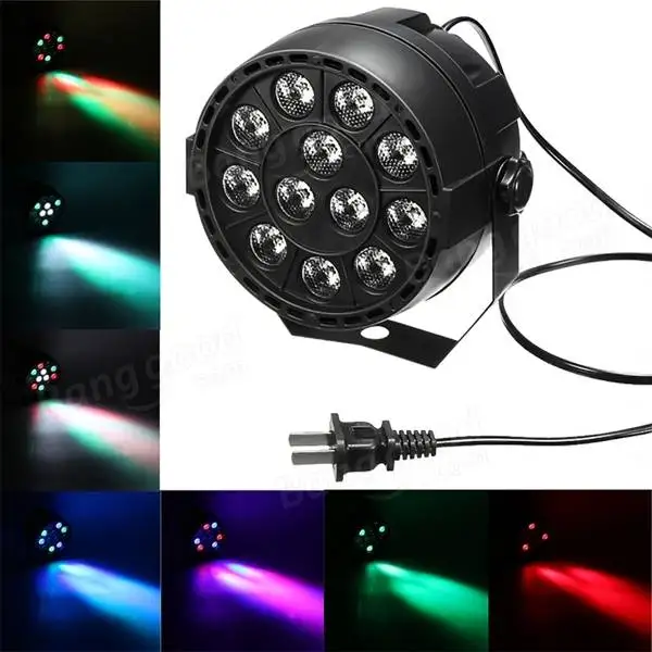 

Best Selling Portable Mini AC 90 - 240V 12W Stage Par Lamp 8CH 12 LEDs RGB RGBW Color Mixing Stage Lighting Effect Light