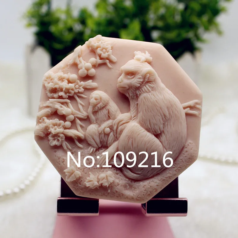 

New Product!!1pcs The Chinese Zodiac Monkey (zx349) Food Grade Silicone Handmade Soap Mold Crafts DIY Mould