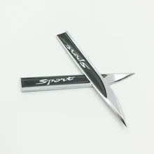 2 шт. Fender сторона спортивные логотип наклейка Ножи знак Стикеры ветер автомобилей хромированный металл эмблема Наклейки лезвие