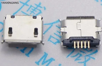 

100pcs micro USB socket 5pin SMD Pin Long needle 5pin SMD Copper shell Data port Charging port Mini usb connector