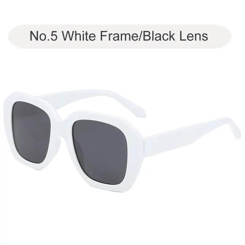 Винтажные негабаритные Квадратные Солнцезащитные очки для женщин Роскошные брендовые негабаритные большие солнцезащитные очки в оправе женские новые модные очки Oculos - Цвет линз: C5 White-Black