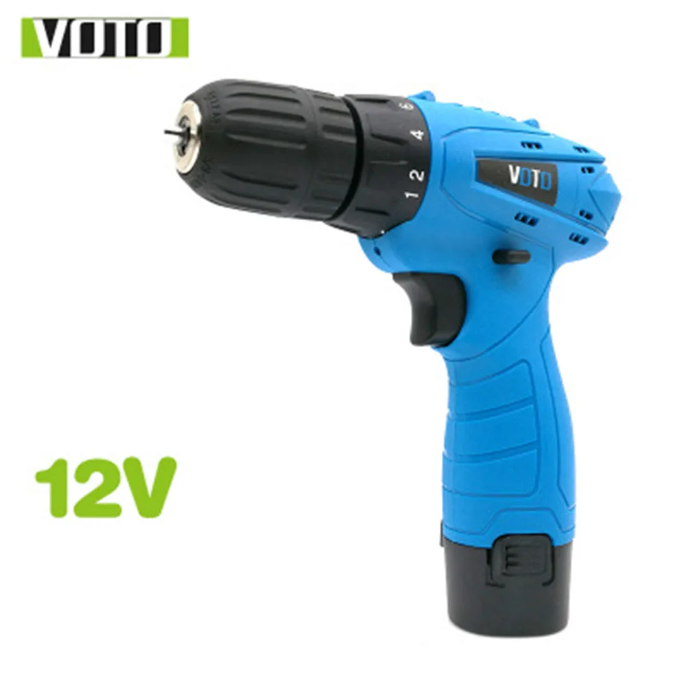 

VOTO Battery Rechargeable Cordless Drill Electric Screwdriver Set Lithium Power Tools 220V Screw Gun Driver 12V Blue 2018