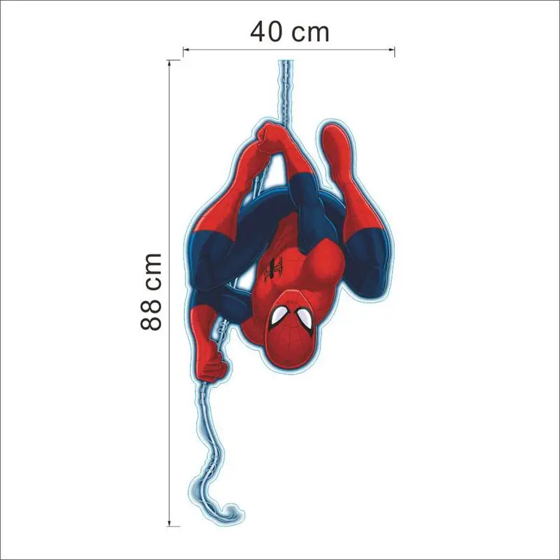 40*88 см Горячая 3D мультфильм фильм Человек-паук Дети Мальчики Подарки на день рождения комнаты Наклейка на стену игрушка для домашнего декора Съемная Фреска Искусство