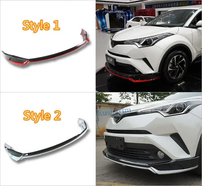 

2 Style FOR TOYOTA C-HR 2018 2019 ABS Front Bumper Surround Molding Cover Trim