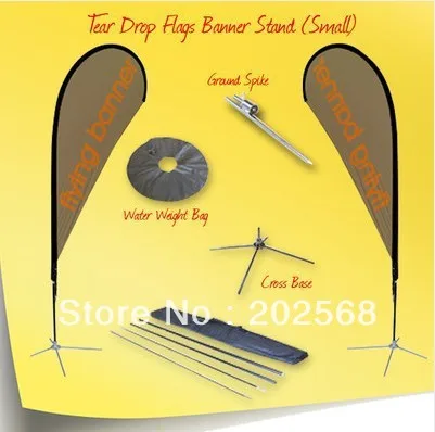 

10x S size Single Side Teardrop Banner Stand W/Stainless steel cross feet+Water bag