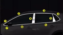 Stainless Steel Window Trim sticker For VW Volkswagen POLO 2014 2015 2016 2017 Car Window frame Trim Sequin car Accessories