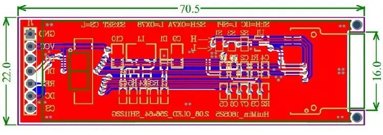 2,08 дюймов 7P SPI белый oled-экран модуль SH1122 Привод IC 256*64