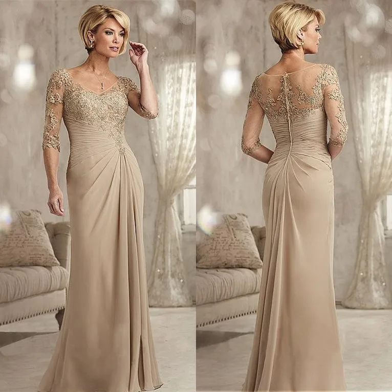 

Champagne Mother Of The Bride Dresses 2019 vestido de madrinha Mermaid Formal Women Evening Gowns Party Dress
