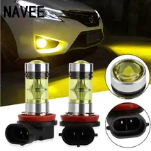 2 pc 20LED Auto DRL Del Faro Dell’automobile Fendinebbia Illumina la Lampada di Colore Giallo Oro H8/H11 Super Luminoso 2828SMD 100 W Eccellente ha condotto Le Lampadine