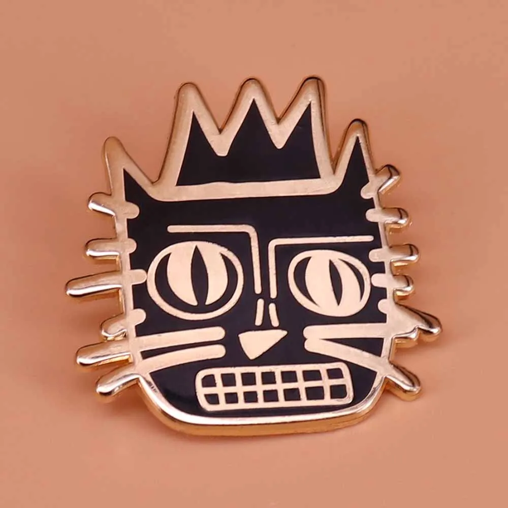 Эмалированная булавка Basquiat в форме короны граффити художественная брошь