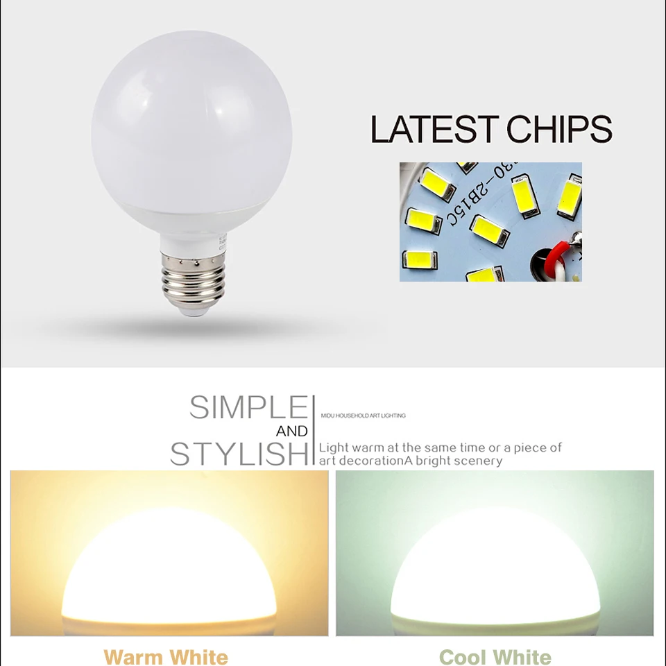 Lámpara LED E27 7 W 9 W 12 W 15 W 85-265 V Lampada LED Bombilla lámparas LED Bombillas de luz SMD5730 ahorro de energía 360 grado blanco cálido