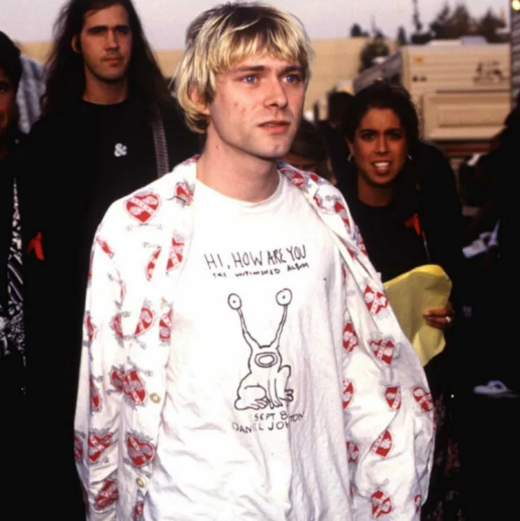 Футболки с надписью «Nirvana», футболка с надписью «Kurt Cobain», «danel jonston», «Rock rol band», футболка с надписью «Hi How Are You», хлопковая Футболка с круглым вырезом