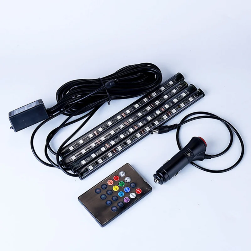 Светодиодная лента RGB для салона автомобиля неоновый шнур противотуманных фар 4