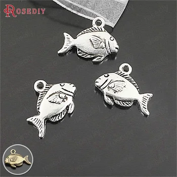 

(25774)50PCS 18x10MM Antique Silver Zinc Alloy Fish Charms Pendants Diy Jewelry Findings Accessories Wholesale