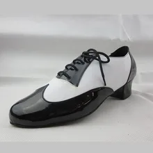 Черные и белые мужские туфли для латинских танцев, мягкая подошва, шнуровка, Бальные, танго, танцевальные туфли, Мужские Танцевальные Кроссовки, легенда, низкий квадратный JYG650