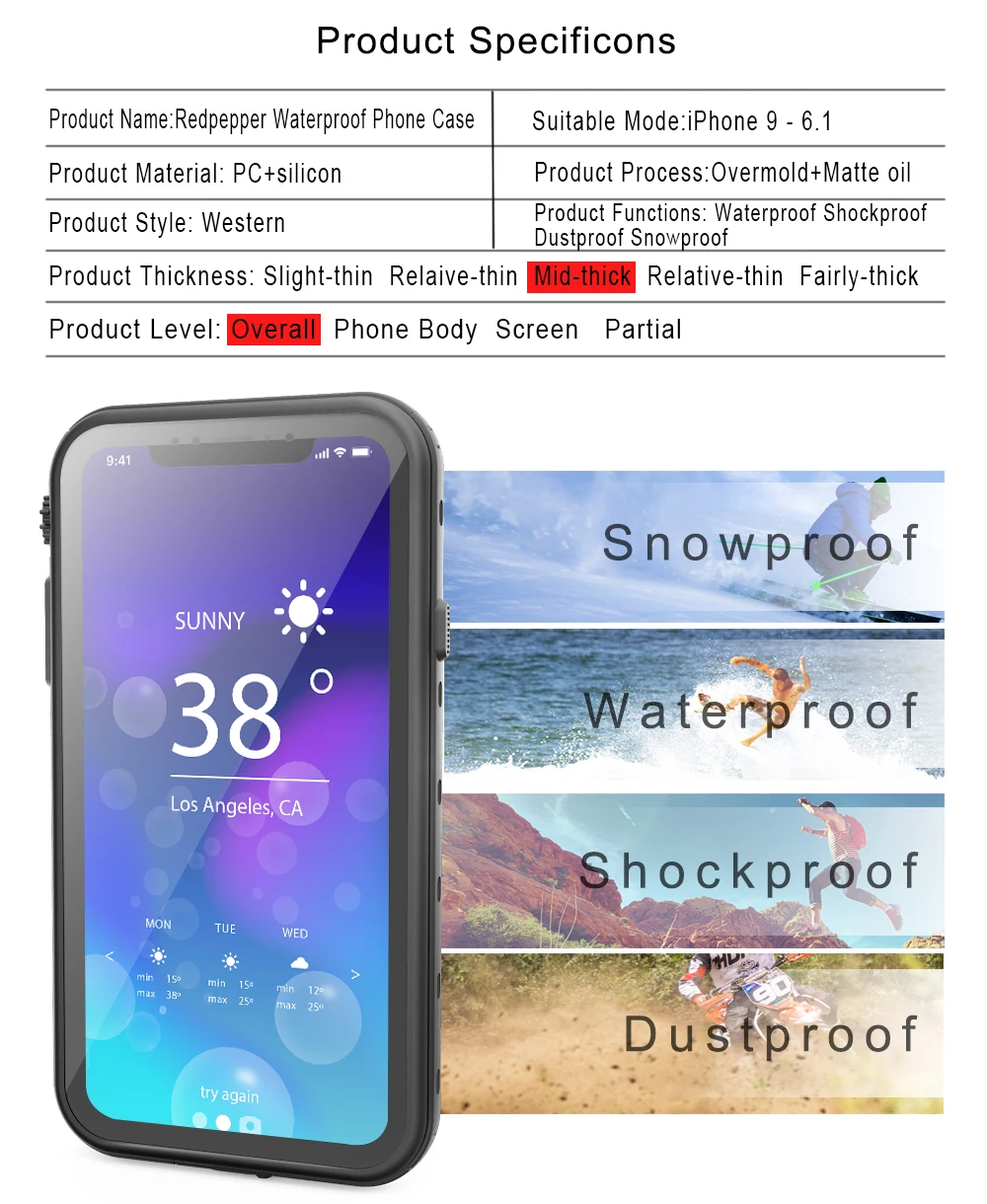  PC Cover For iPhone X XS XR XS MAX Waterproof Case For Samsung S8 S9 Plus Note 8 Note 9 Underwater Sealed Capas For iPhone X    (2)