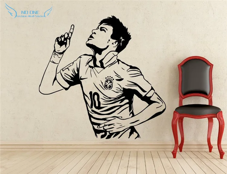 Domači dekor Plakati Športne stenske nalepke PVC Vinilni odstranljivi Art Freske Nogometna zvezda Neymar Goals fantje soba stenske nalepke