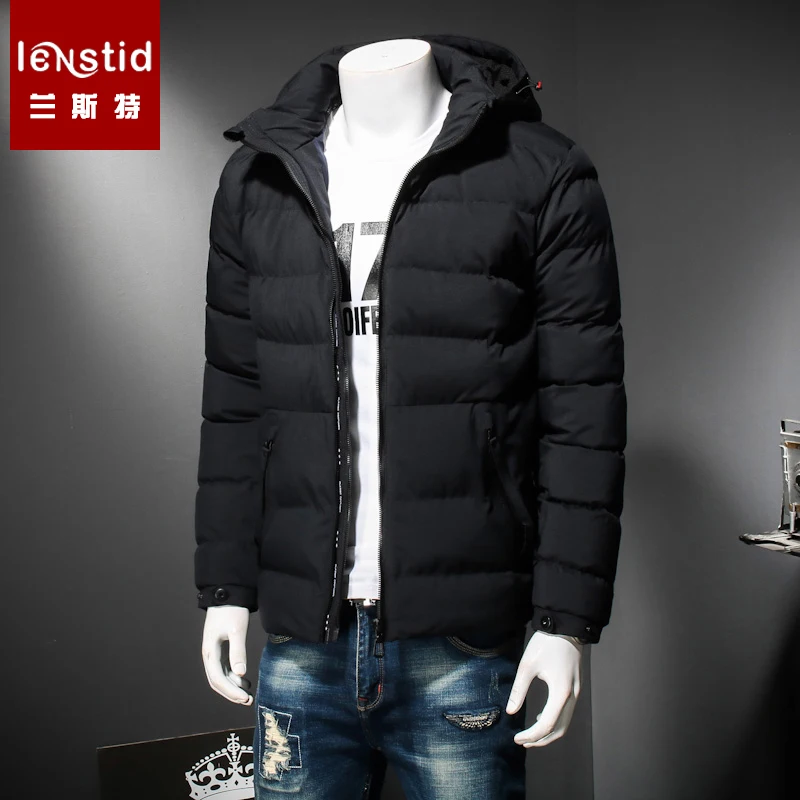 LENSTID 2018 модная зимняя новая куртка для мужчин теплое пальто Модная Повседневная парка средней длины утепленное пальто для мужчин на зиму