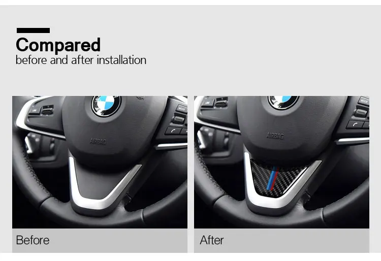 Углеродное волокно Автомобильный руль наклейка для колес м эмблемы в полоску Стикеры s Для BMW X1 F48 1 серии F52 2 серии Tourer F45 F46