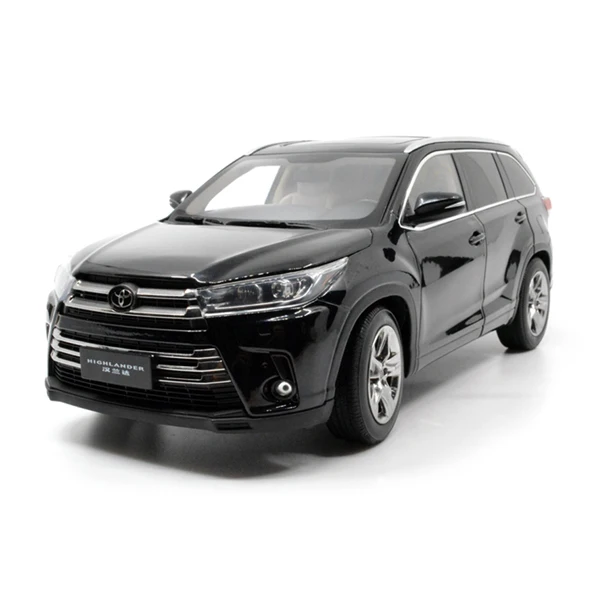 Модель Paudi 1/18 1:18 Масштаб Toyota Highlander черный литой модельный автомобиль игрушка, модель автомобиля двери открытые - Цвет: Black