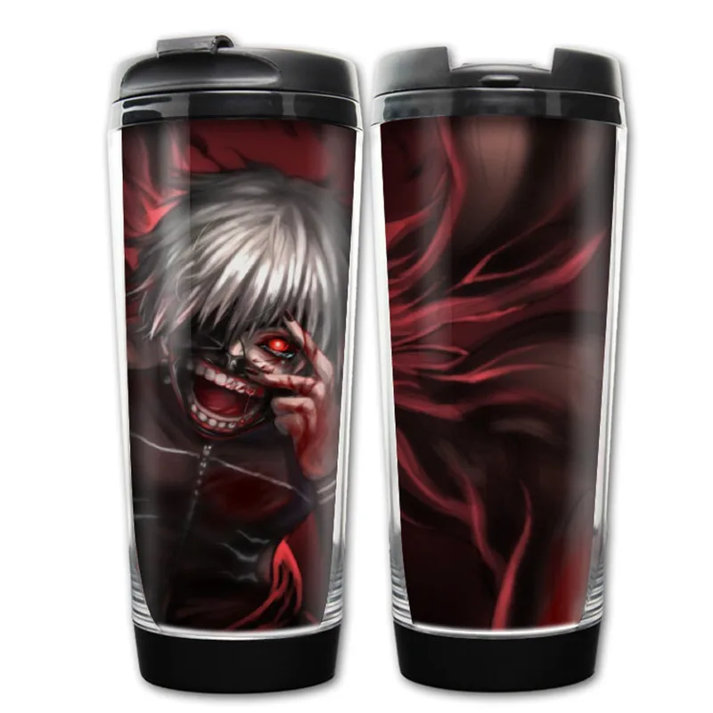 400 мл аниме Токийский Гуль Kaneki Ken дизайнерская пластиковая бутылка для воды посуда для напитков на открытом воздухе