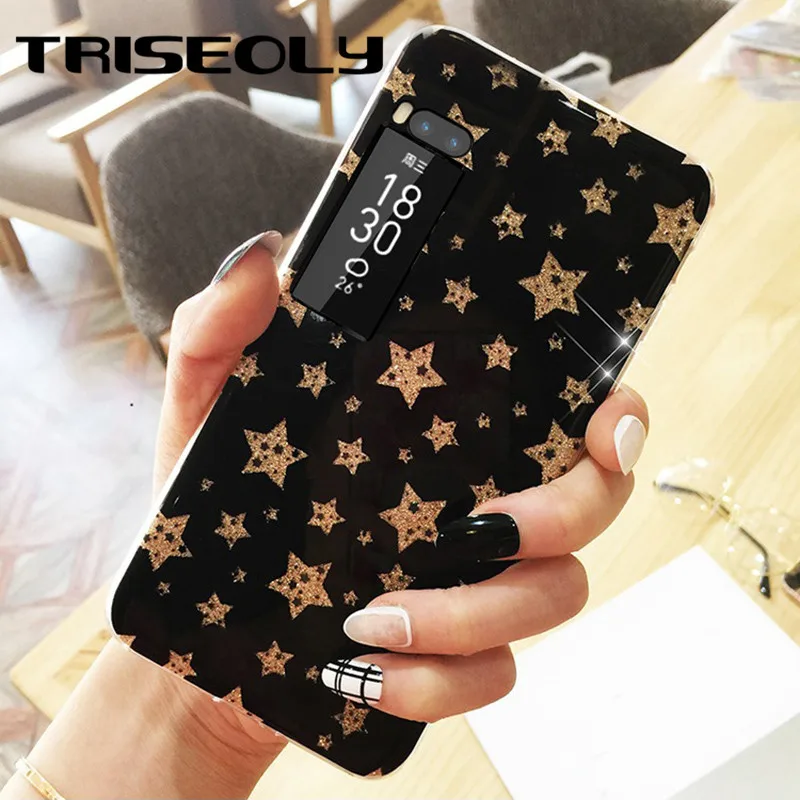 

TRISEOLY Case For Meizu 16th 15 Pro Plus Lite Glitter Stars Case Fashion Cover For MEIZU Note 8 V8 X8 Pro 7 Plus