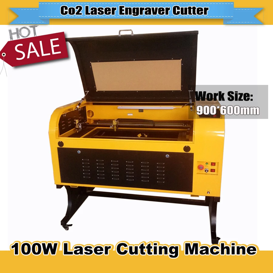 

CO2 laser cutter 6090 100W laser cutting engraving machine 600*900mm Laser Engraver with free rotary 110V/220V USB Interface