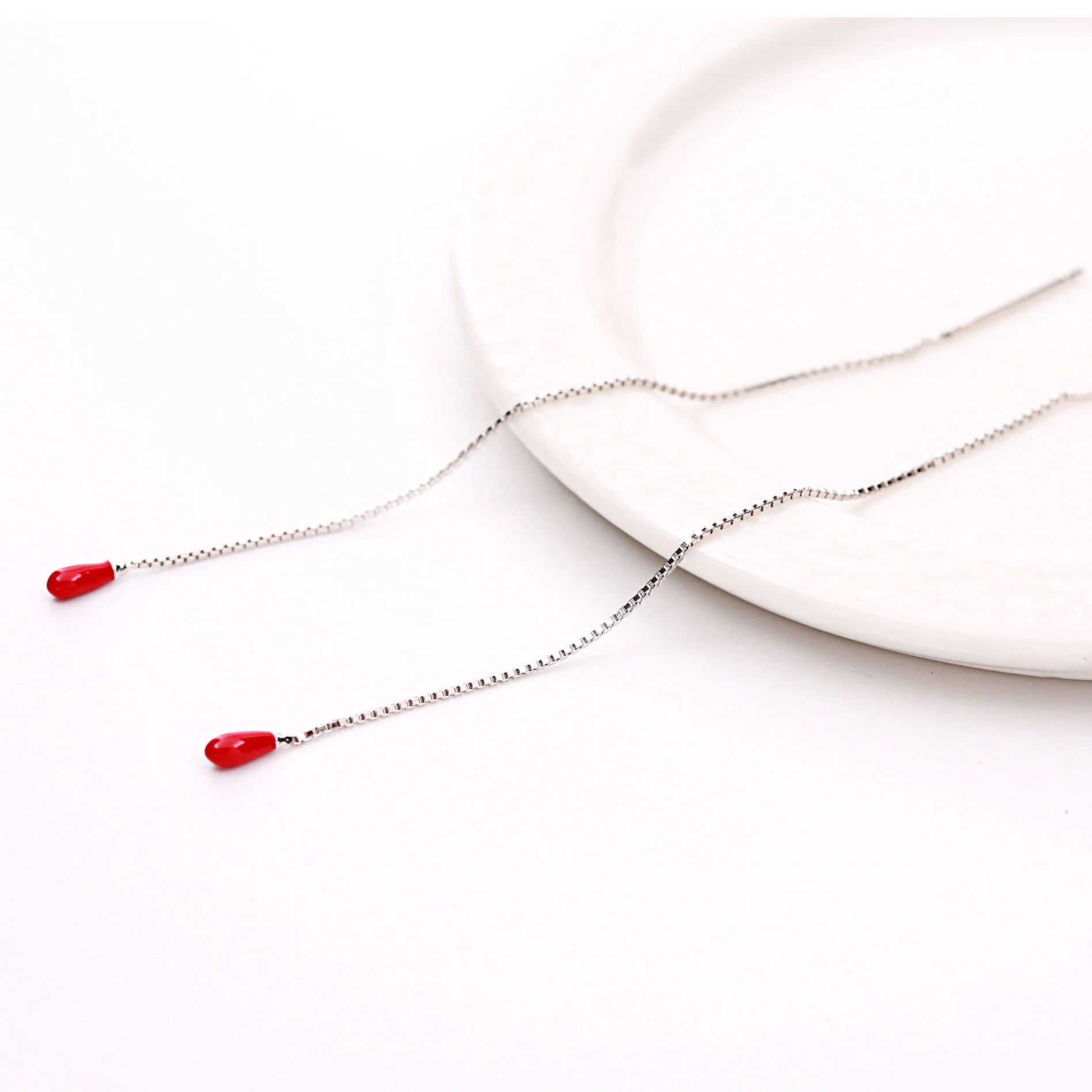 match stick earrings 100% 925 Sterling silver Jewelry fashion Hypoallergenic dangle earrings for women gift charms