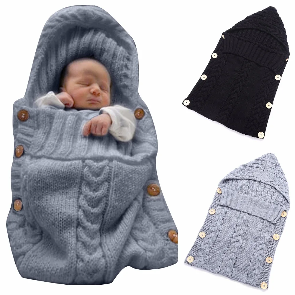Puseky/Пеленальное Одеяло для новорожденных от 0 до 12 месяцев, шерстяное вязаное одеяло для малышей, Пеленальный спальный мешок для малышей, спальный мешок, сумка для коляски