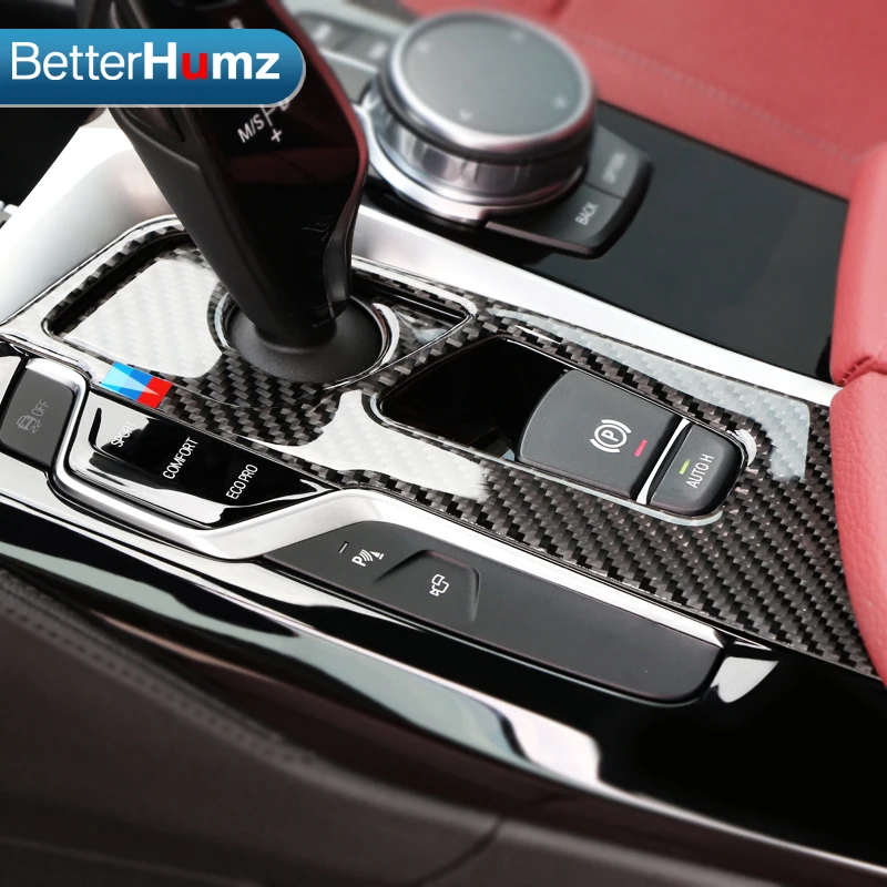 

BetterHumz Automobiles Interior Carbon Fiber M Style Gearshift Panel and Gear Set Car stickers and Decals For BMW 5 Series G30