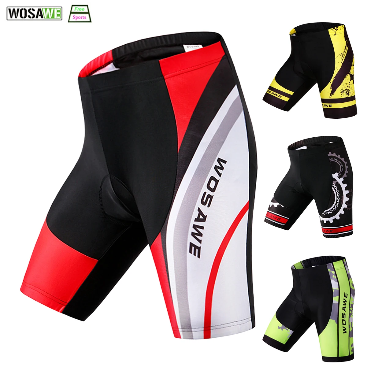 Buy WOSAWE 5D Padded Cycling Shorts Breathable