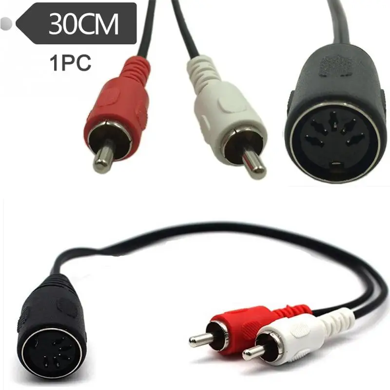 

5 Pins DIN Female To 2 RCA Male Plug AMP Audio Adapter Cable 0.3M