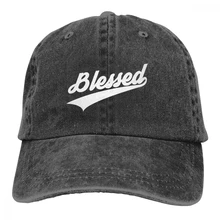 Blessed Word Casquette черные унисекс Мужские Женские джинсовые бейсболка с ремешком кепки регулируемые Гольф папа шляпа