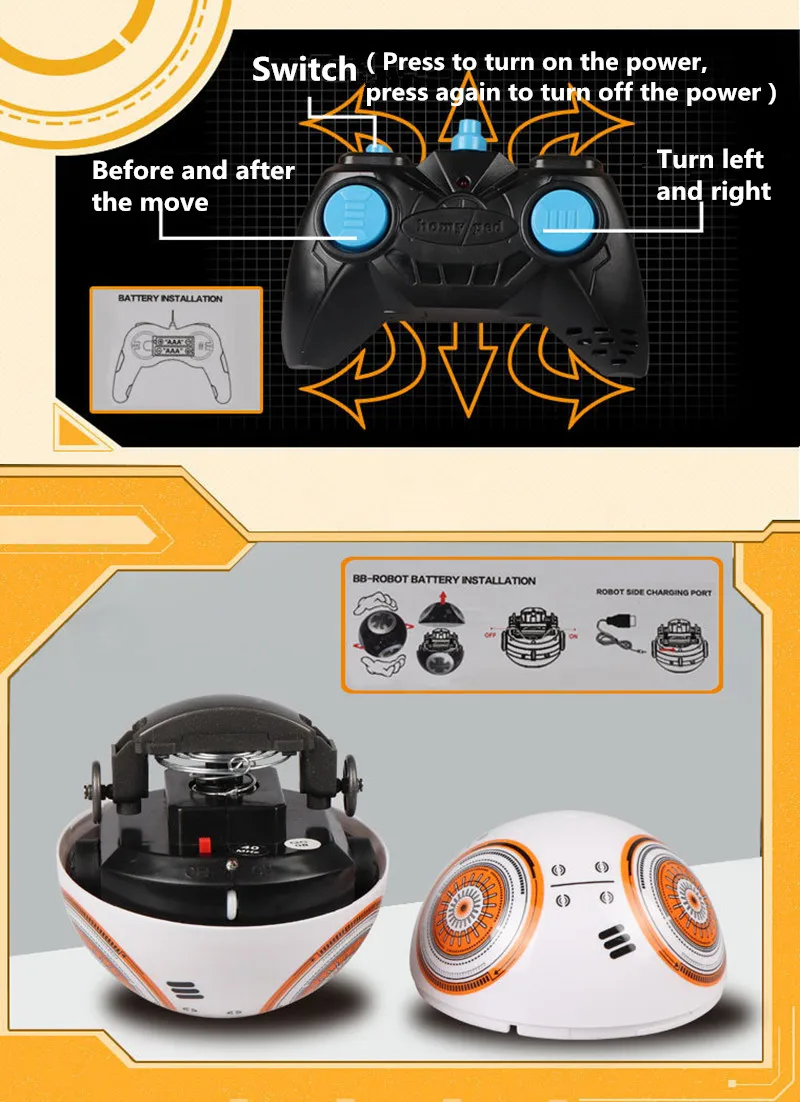 Star Sphero BB-8 Wars пульт дистанционного управления робот мяч BB-8 Droid RC BB 8 BB-9E последний джедай дистанционный контроль детские развивающие игрушки