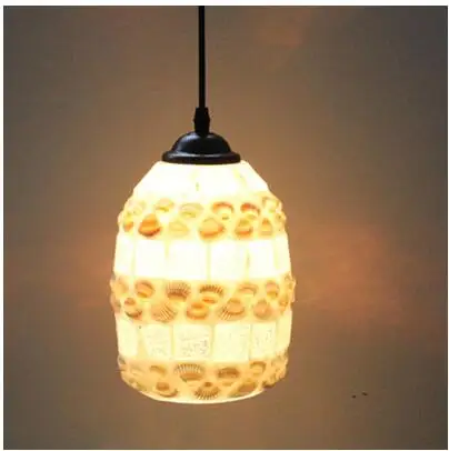 

light lamps Personalized shell Bohemia Restaurant Bar Cafe balcony Masek Taiwan retro Creative Color Pendant Lights DF90