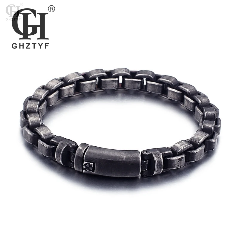 

Mens Stainless Steel Bracelet Homme 2018 For Men Punk Black Chain Bracelets & Bangles Jewelry Wholesale Erkek Bileklik Pulsera