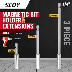 SEDY 3 шт 1/4 "Hex стержень хвостовика длинная ручка отвертки Магнитный Бит расширения стержень 3" 4 "6" Быстрый держатель инструмент сверла