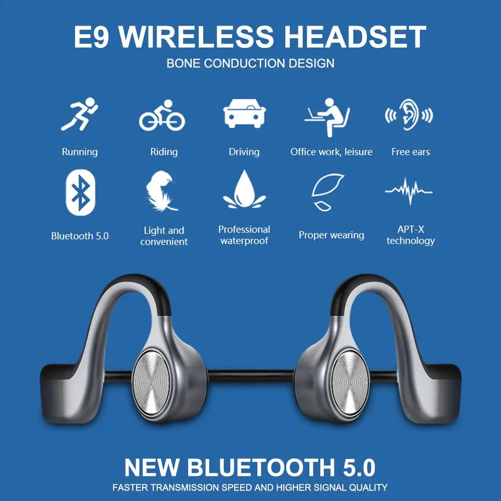 Беспроводные наушники костной проводимости Bluetooth BT 5 0 бинауральные стерео