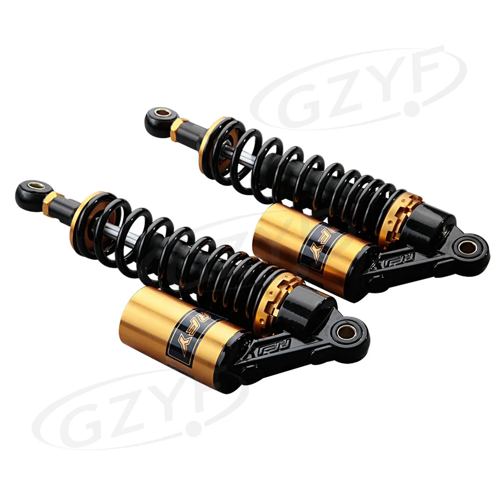 Universal 320mm 340mm 375mm 400mm Motorcycle Air Shock Absorbers Suspension Damping Spring Damper for Yamaha Suzuki Kawasaki Honda Quad Scooter Gokart Dirt Bikes ATV etc