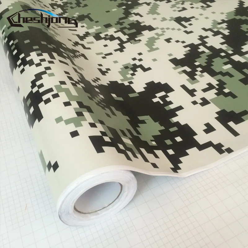 

Digital Camo Car Vinyl Wrap Green Urban Sticker Bomb Camouflage Printed Graphics Pvc Material Roll Sheet