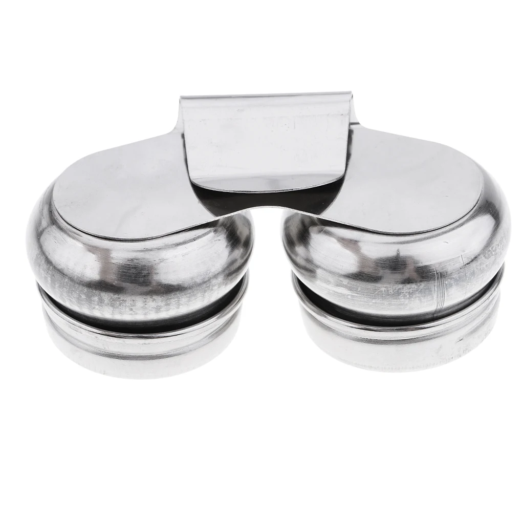 Portable Stainless Steel Double Hole Dipper Container Cup Oil Pots Brush Washer Paint Brush Cleaner Bucket Art Painting Supplies