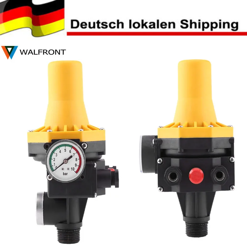 

WALFRONT 220V Automatic Water Pump Controller Electric Control Switch with Pressure Gage Water Pump Pressure Controller Quality