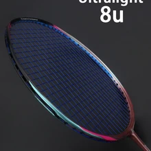 Raquette de Badminton 8U, 65G, professionnelle en Fiber de carbone, très légère, équipement de sport 22-35lbs