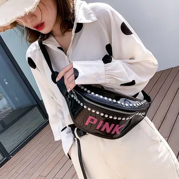

Heouty Fanny Pack For Women Transparent Joker Crossbody Fashion Chest Pocket Shoulder Bag holographic heuptas wandelen 2019 new