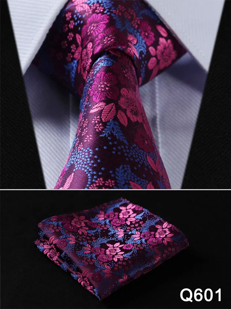 Карманные Квадратные Классические Вечерние Свадебные Цветочные 3," шелковые свадебные мужские очень длинные Галстуки XL Набор платков и галстуков# Q6 - Цвет: Q601