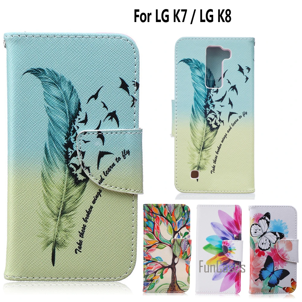Флип-кейс для fundas LG K7 M1 чехол K8 5 дюймов K350E K350N X210 X210DS MS330 + держатель карт |
