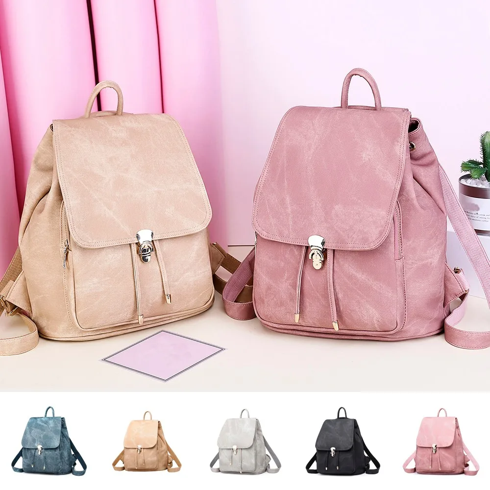 

Small Backpack Women 2019 Vintage Kawaii Soft Leather School Bags For Girls Fashion Luxury Backpack Women Bags Designer bolsa